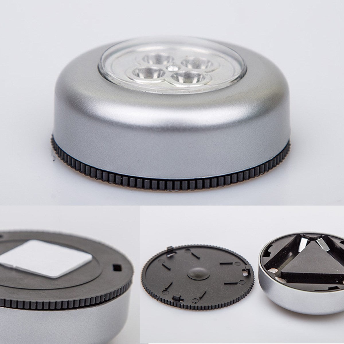 BUFFER® Kablosuz Dolap Spot Lamba Dokunmatik Pilli Led Lamba 3 Ledli Dolap Mutfak İçi Aydınlatma