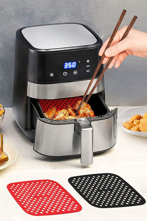BUFFER® Renkli Isıya Dayanıklı Yıkanılabilir Silikon Fırın Ve Airfryer Kare Model Pişirme Matı 21,5 Cm
