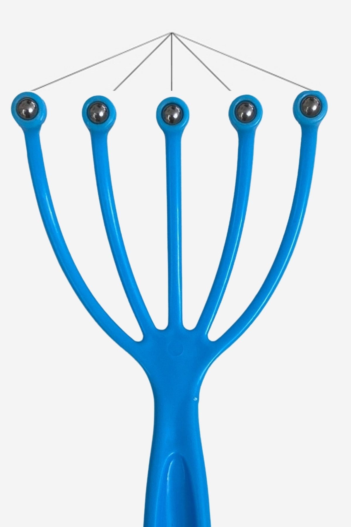 BUFFER® Çok Fonksiyonlu 5 Uçlu Bilyeli Baş Boyun Bacak Kol Masaj Aleti Stres Alıcı Ve Rahatlatıcı Kafa Masaj Aparatı