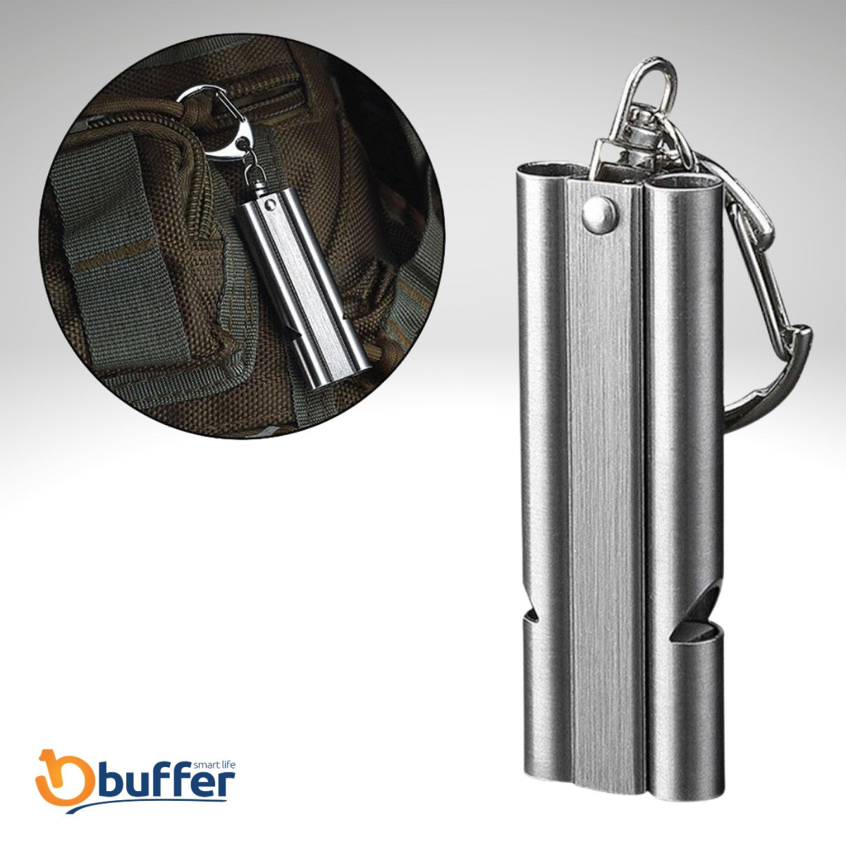 BUFFER® S.O.S Acil İmdat Düdüğü Alüminyum Islık Anahtarlık Kamp Yürüyüş Aksesuar Araçları