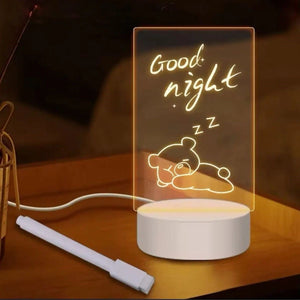 BUFFER® USB Kablolu Işıklı Kendiliğinden Beyaz Kalemli-Silgili Kreatif 3D Görselleştirme LED Lambası