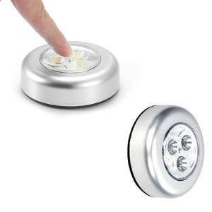 BUFFER® Kablosuz Dolap Spot Lamba Dokunmatik Pilli Led Lamba 3 Ledli Dolap Mutfak İçi Aydınlatma