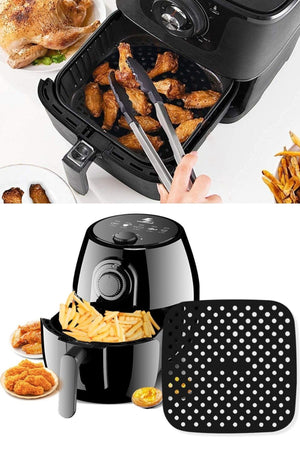 BUFFER® Renkli Isıya Dayanıklı Yıkanılabilir Silikon Fırın Ve Airfryer Kare Model Pişirme Matı 21,5 Cm