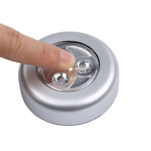 BUFFER® Kablosuz Dolap Spot Lamba Dokunmatik Pilli Led Lamba 3 Ledli Dolap Mutfak İçi Aydınlatma